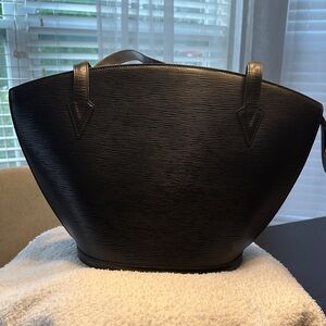 Louis Vuitton Black Textured Tote Bag